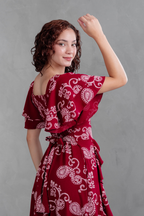 Maxivestido Agatha paisley con vuelos