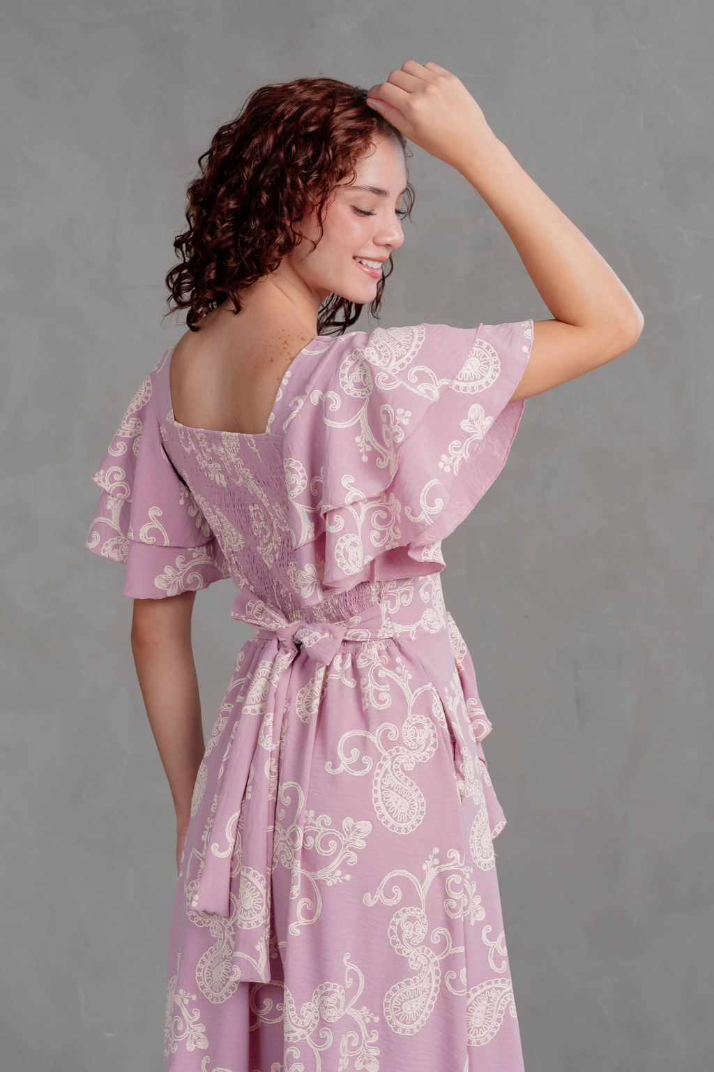 Maxivestido Agatha Paisley con vuelos