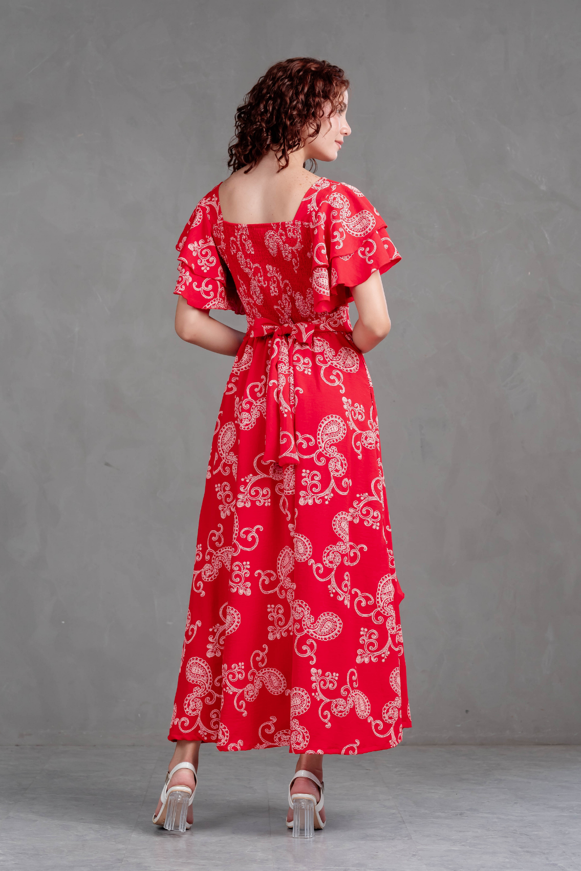 Maxivestido Agatha paisley con vuelos