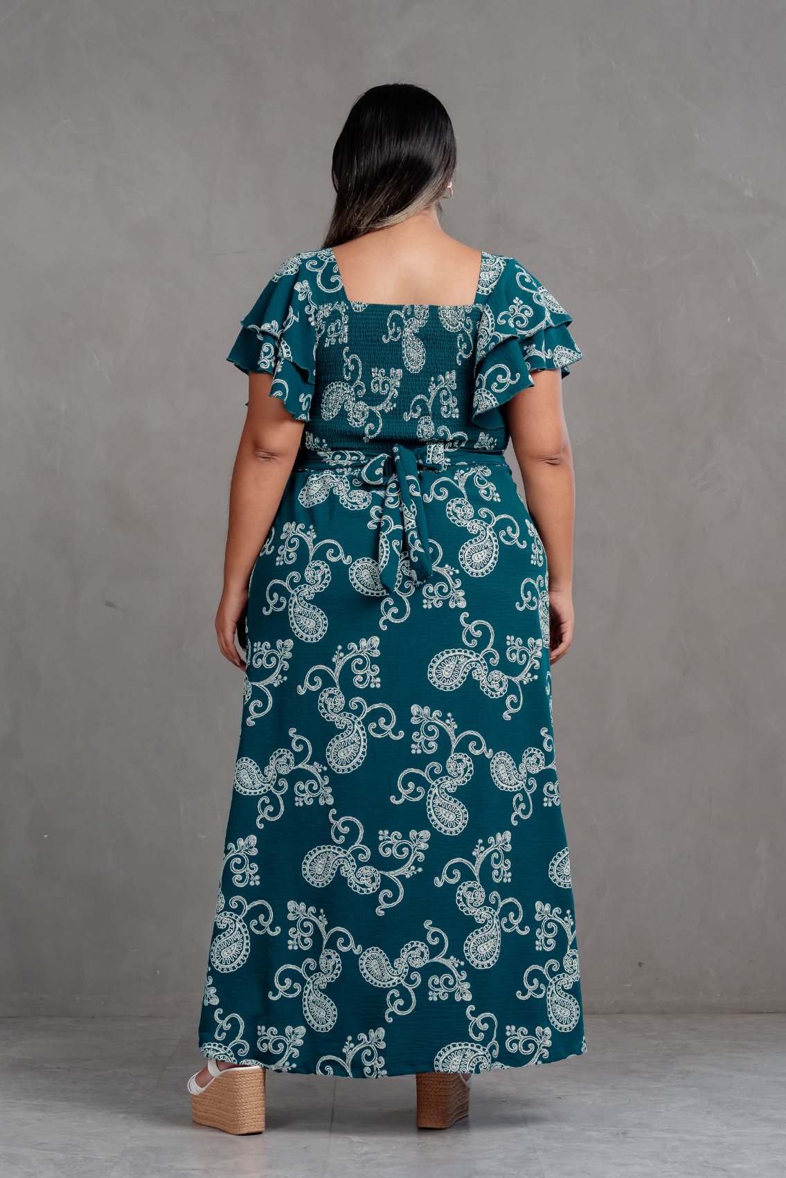 Maxivestido Agatha paisley con vuelos