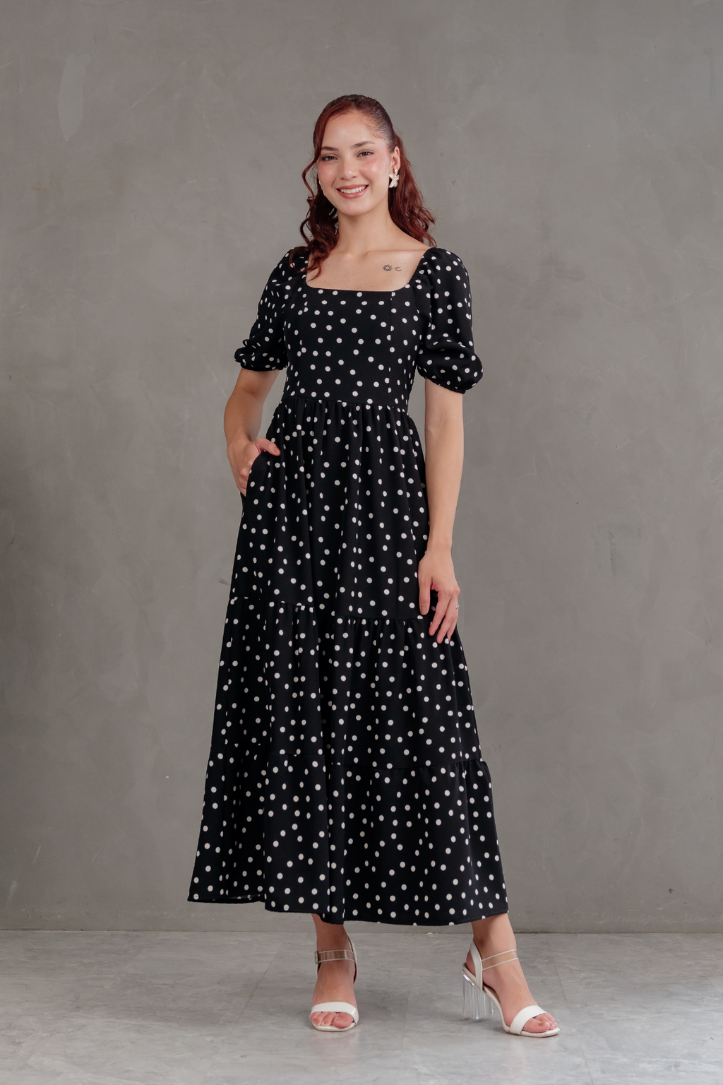 Maxivestido Alma Polka Dots