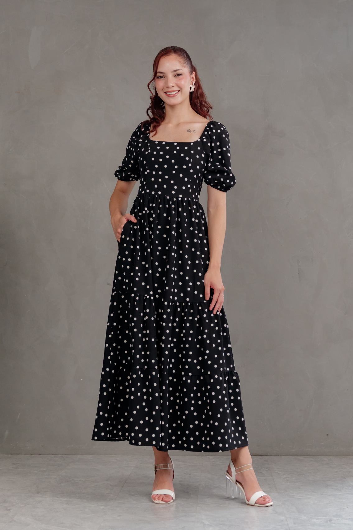 Maxivestido Alma Polka Dots