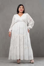 Maxivestido manga larga de gasa Amarisse