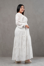 Maxivestido manga larga de gasa Amarisse