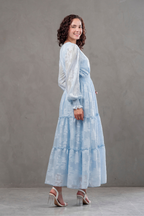 Maxivestido manga larga de gasa Amarisse