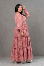 Maxivestido manga larga de gasa Amarisse