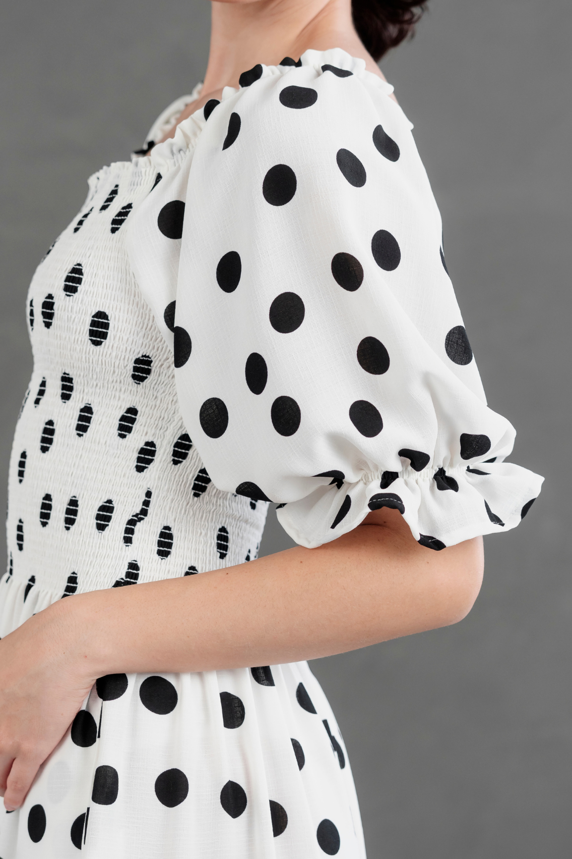 Maxivestido Gabriela Polka Dots Blanco