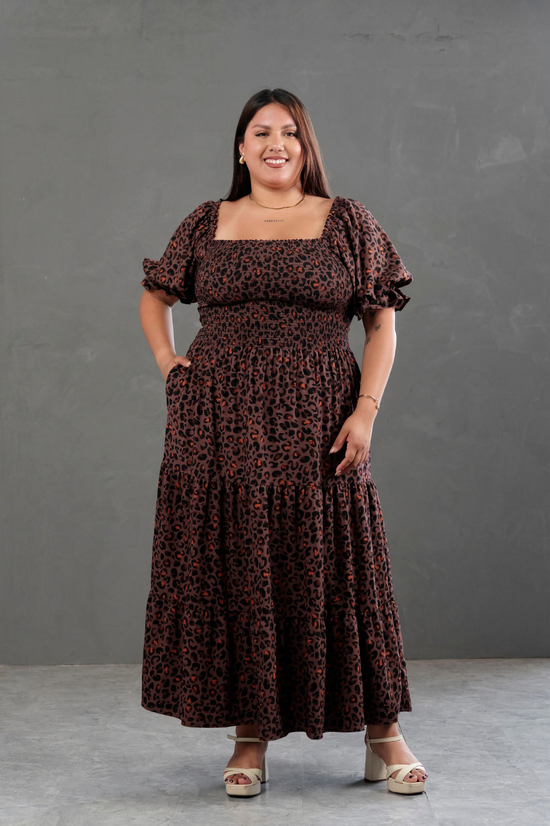 Maxivestido Gabriela Animal Print