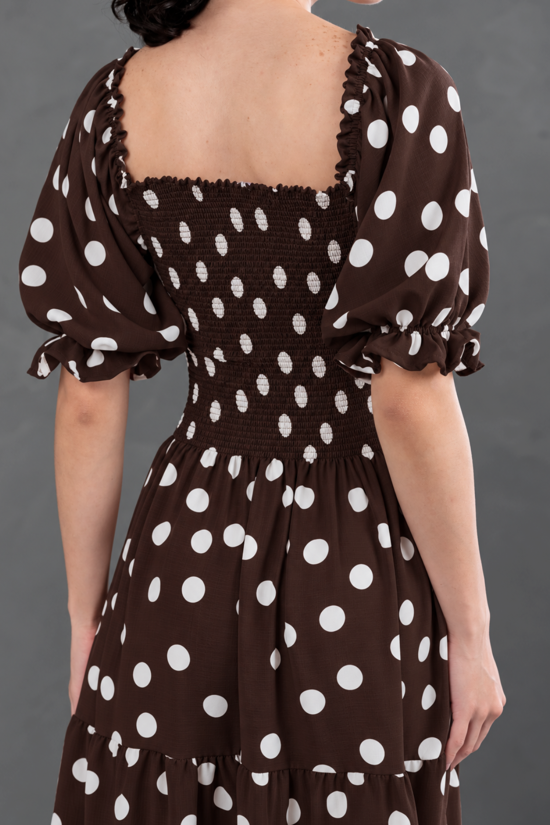 Maxivestido Gabriela Polka Dots Marrón