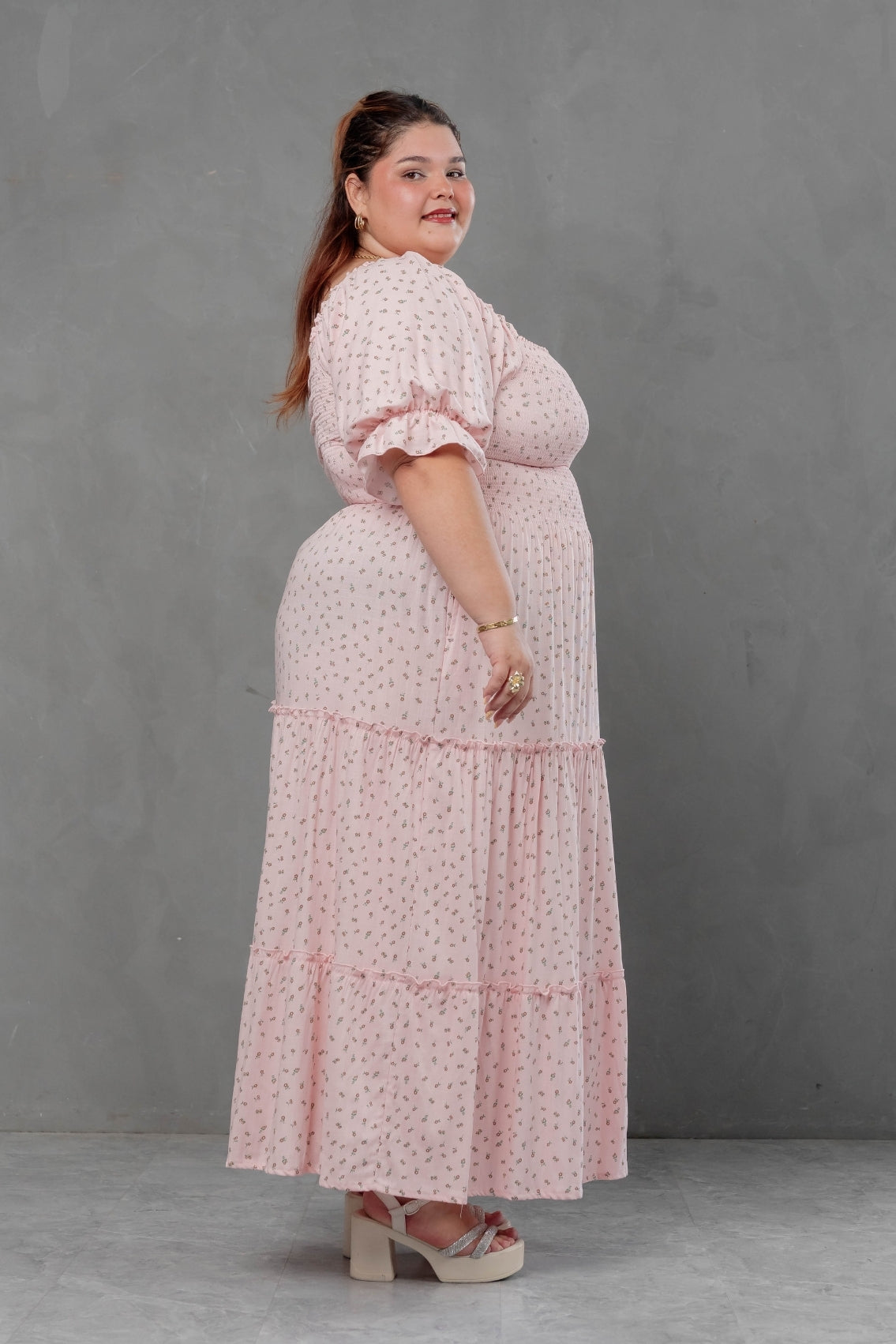 Maxivestido Gabriela mangas abullonadas