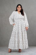 Maxivestido Lara Polka Dots blanco