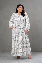 Maxivestido Lara Polka Dots blanco