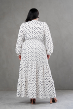 Maxivestido Lara Polka Dots blanco