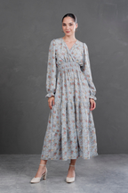 Maxivestido manga larga Lara Flores