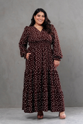 Maxivestido Lara Polka Dots marron