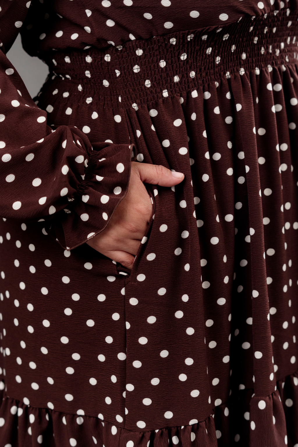 Maxivestido Lara Polka Dots marron