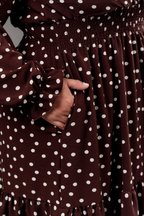 Maxivestido Lara Polka Dots marron