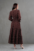 Maxivestido Lara Polka Dots marron