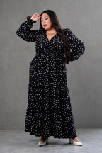 Maxivestido Lara Polka Dots negro