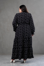 Maxivestido Lara Polka Dots negro