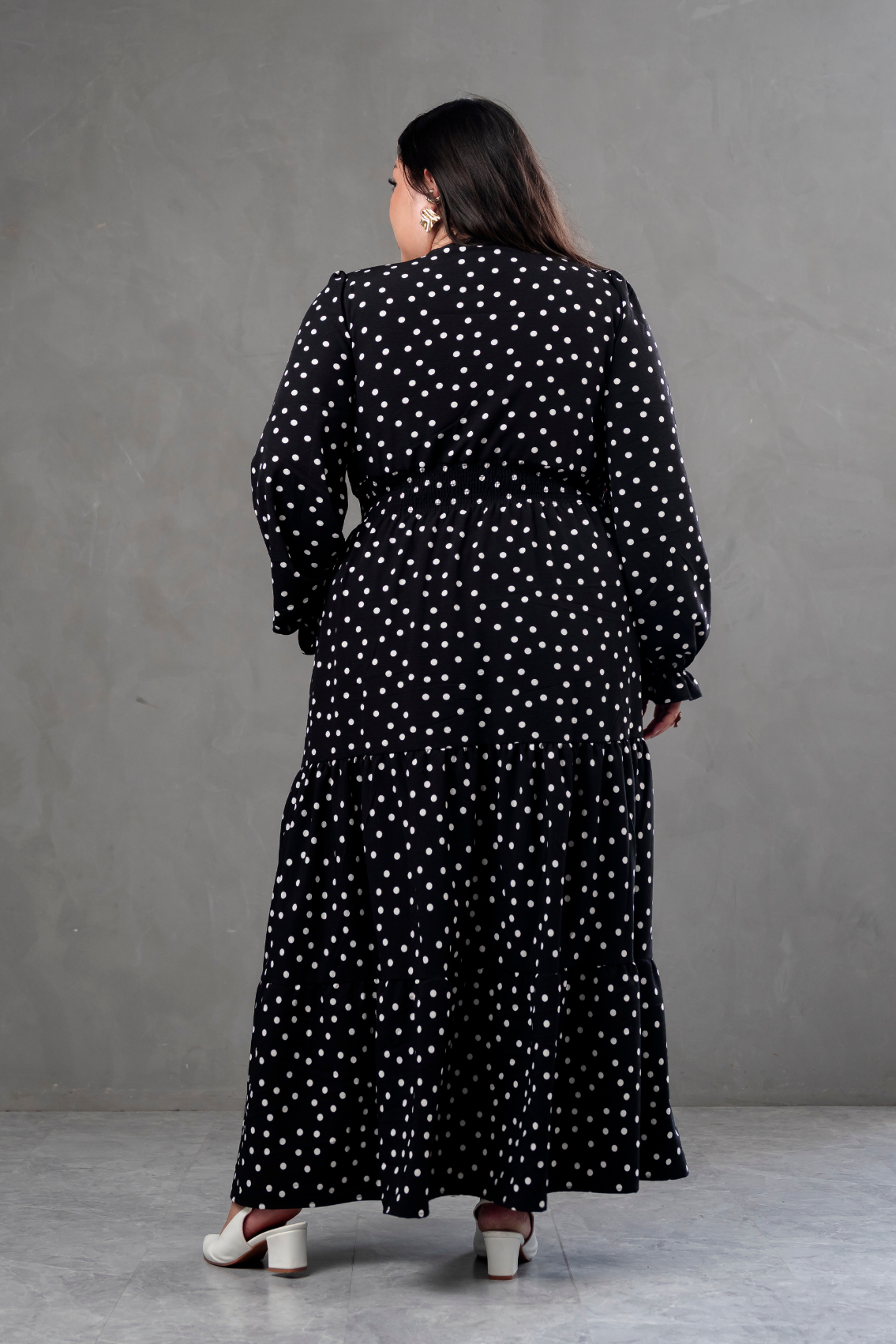 Maxivestido Lara Polka Dots negro