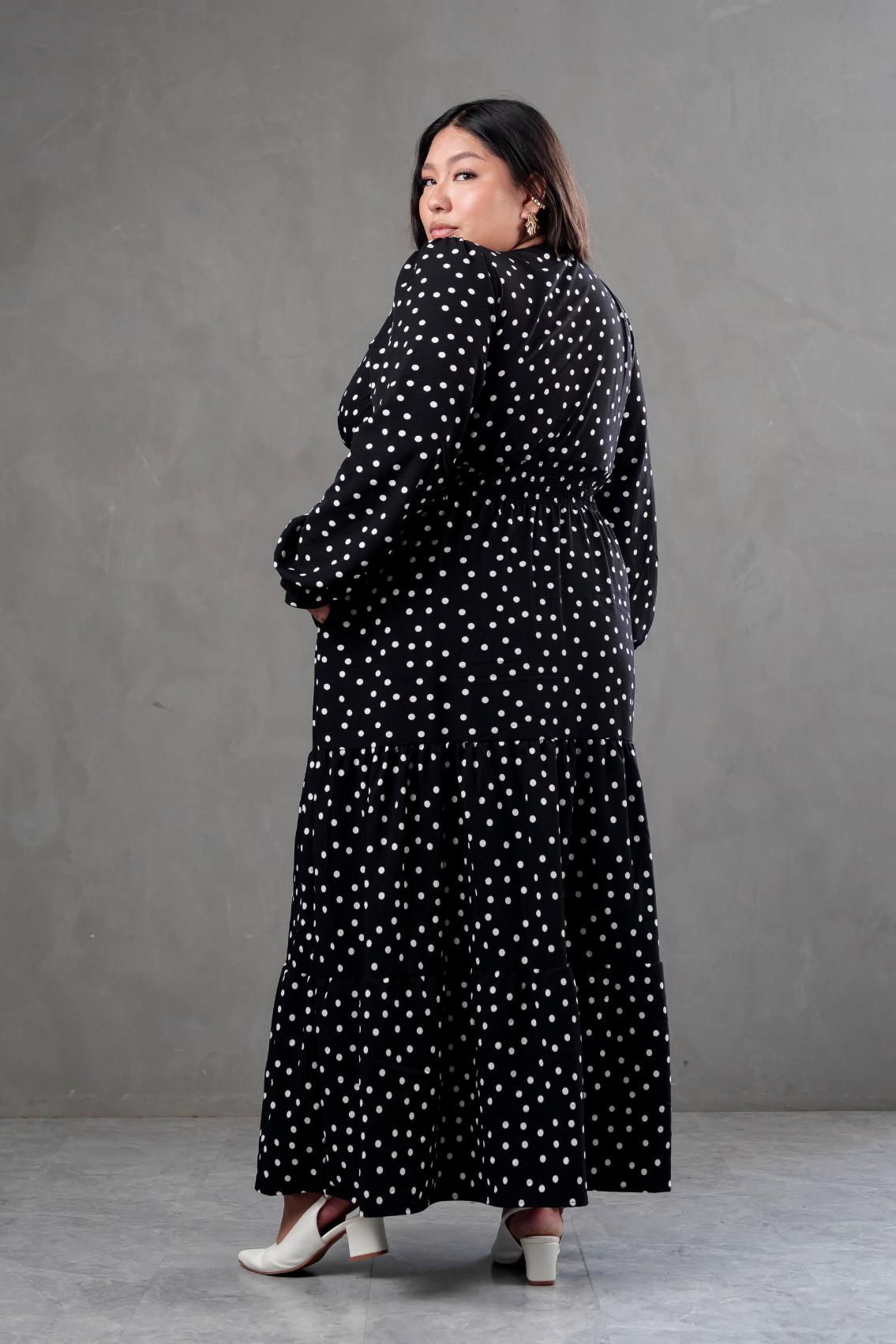 Maxivestido Lara Polka Dots negro
