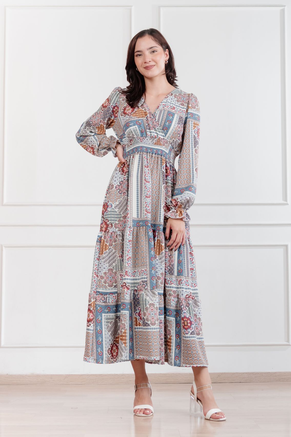 Maxivestido Lara Patchwork