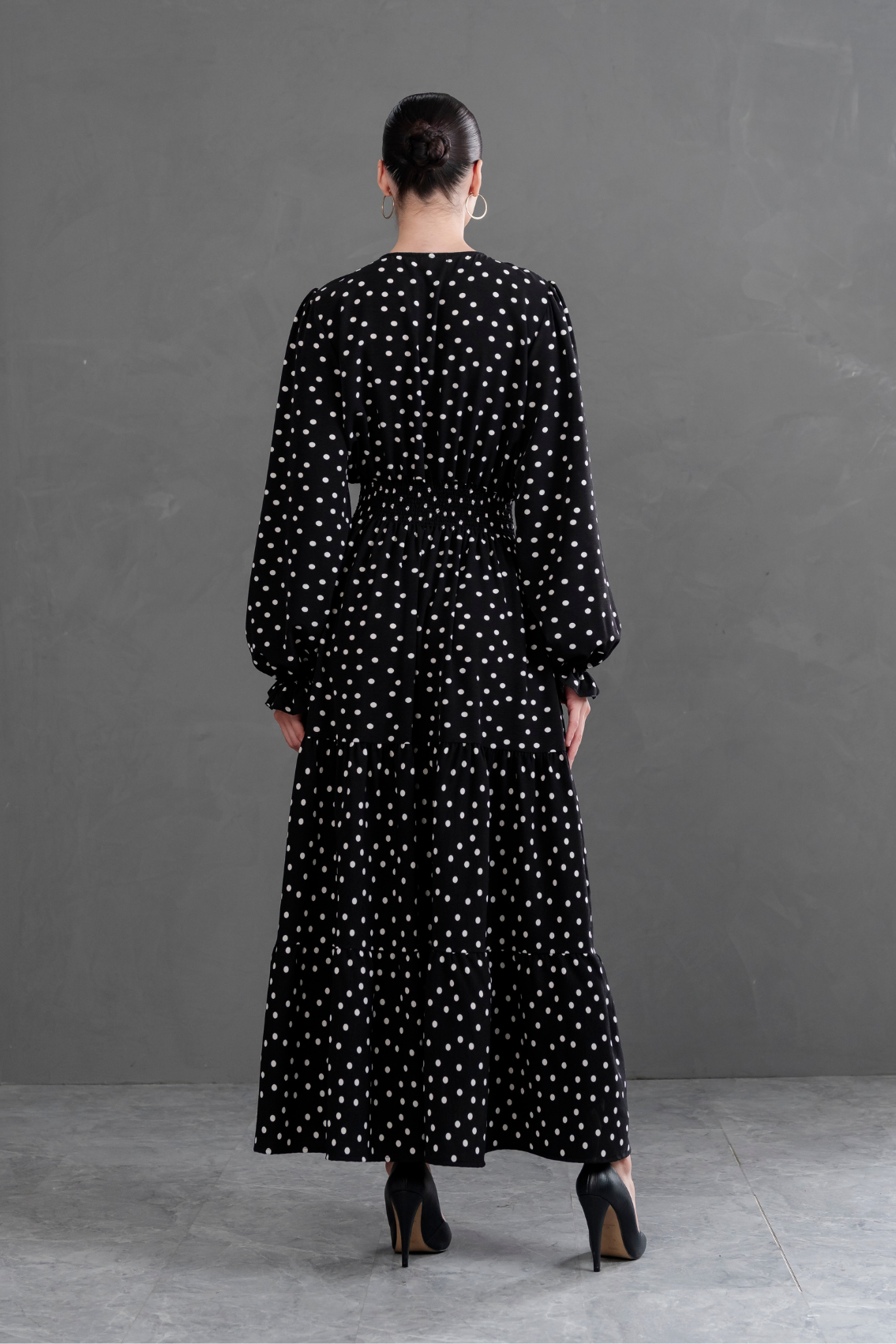 Maxivestido Lara Polka Dots negro