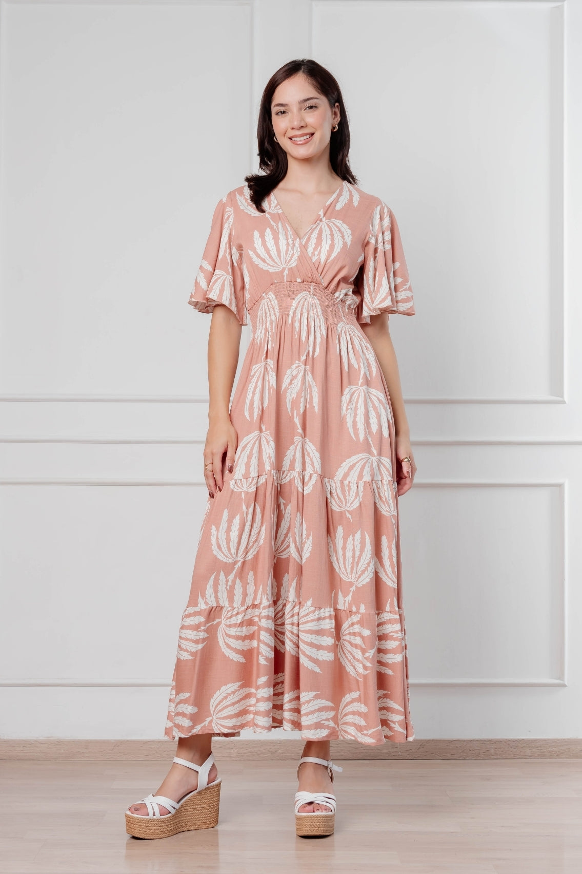 Maxivestido Naira Mangas acampanadas