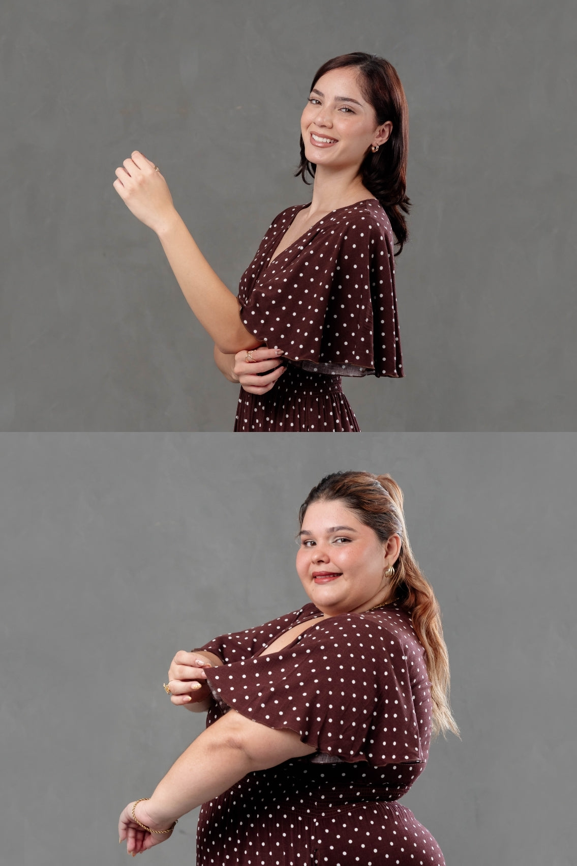 Maxivestido Naira Polka marron