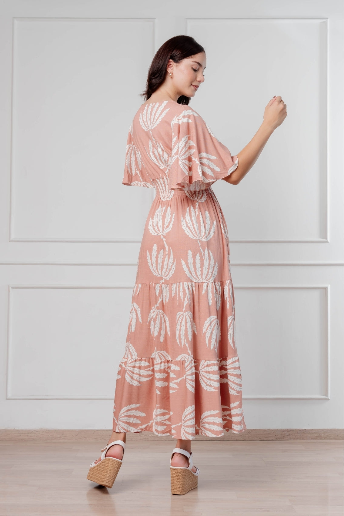 Maxivestido Naira Mangas acampanadas