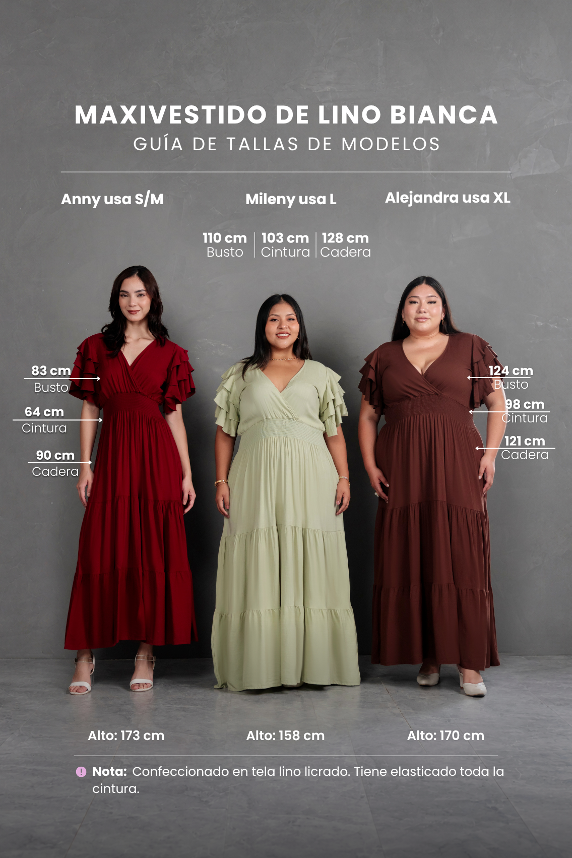 Maxivestido de lino Bianca