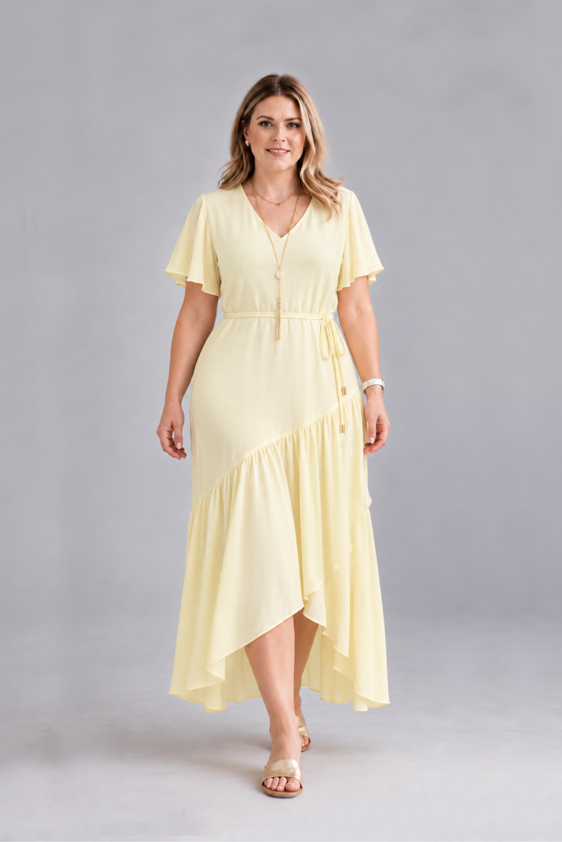 Maxivestido de lino Nayah
