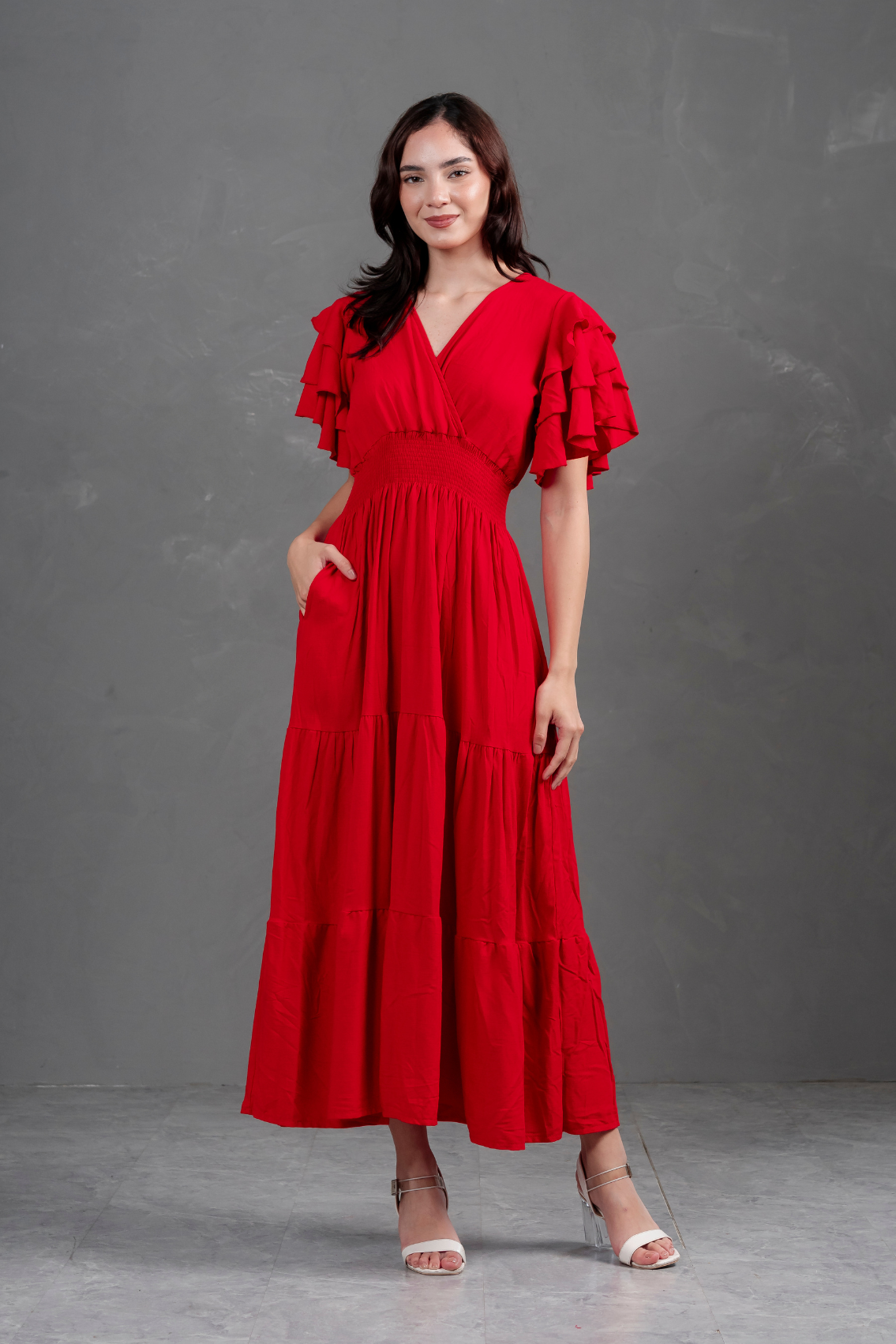 Maxivestido de lino Bianca