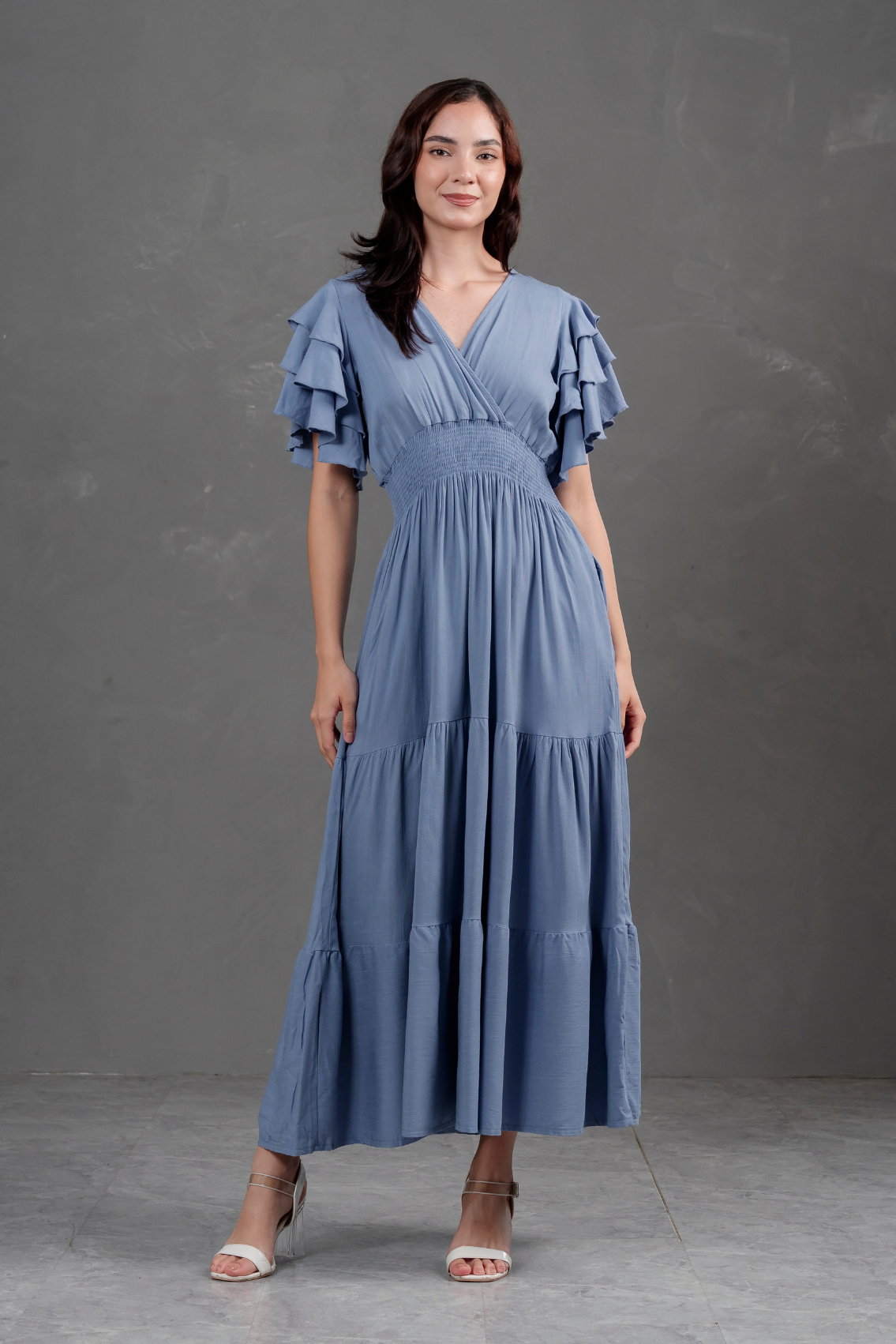 Maxivestido de lino Bianca