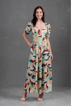 Maxivestido de lino Renatta Floreado