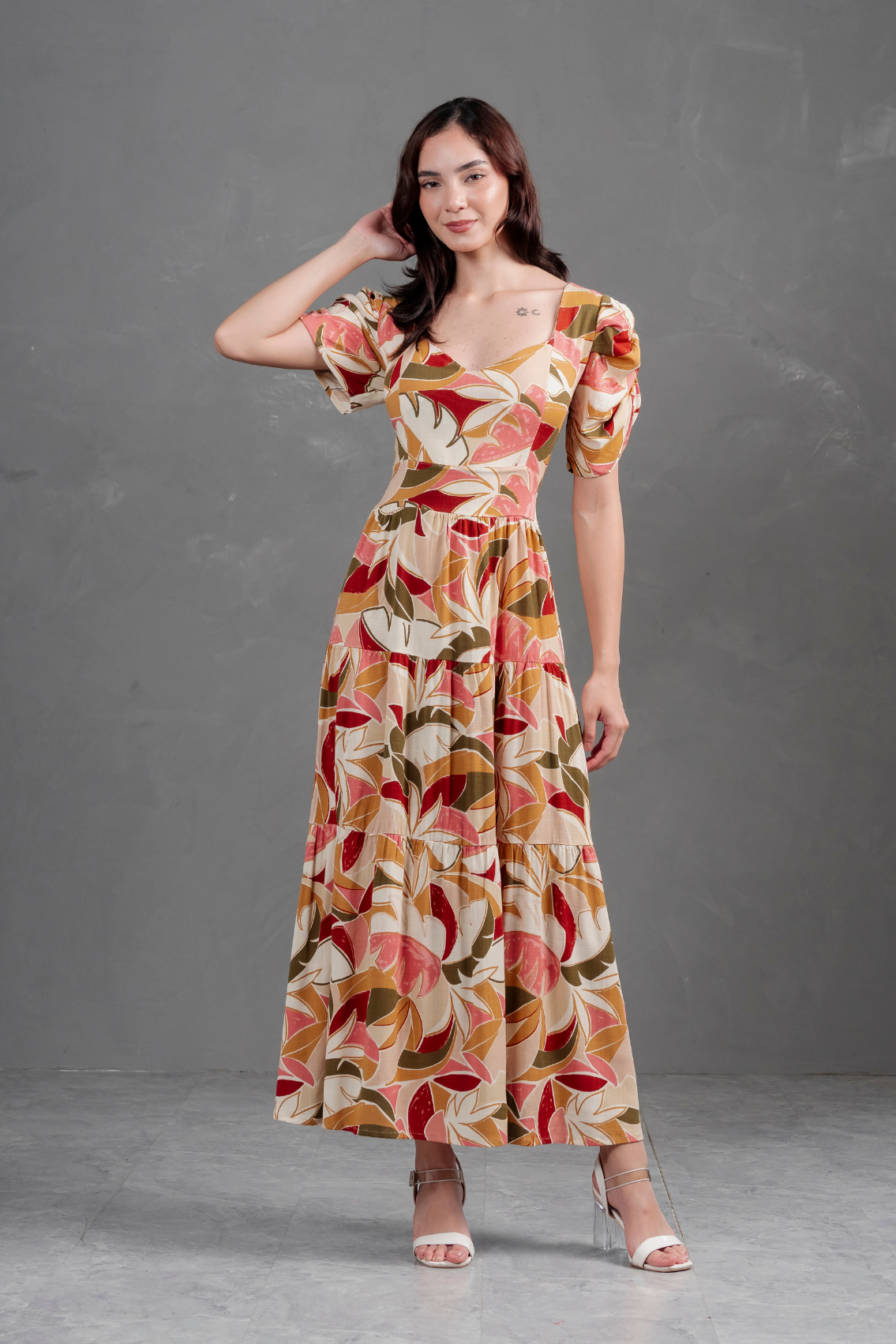 Maxivestido de lino Renatta Floreado