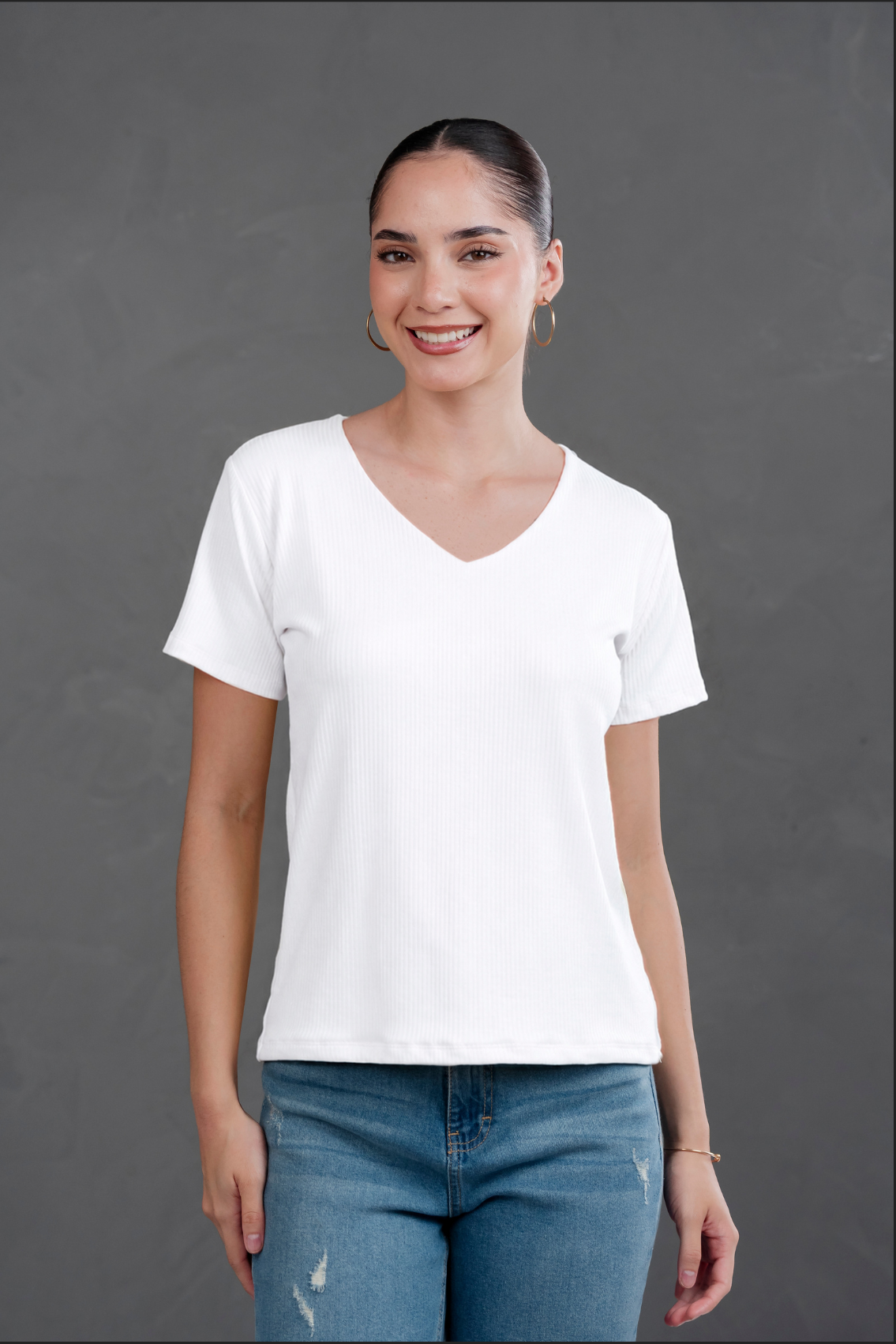 Polo básico manga corta cuello v