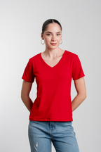 Polo básico manga corta cuello v