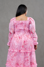 Vestido de gasa Amelia manga larga