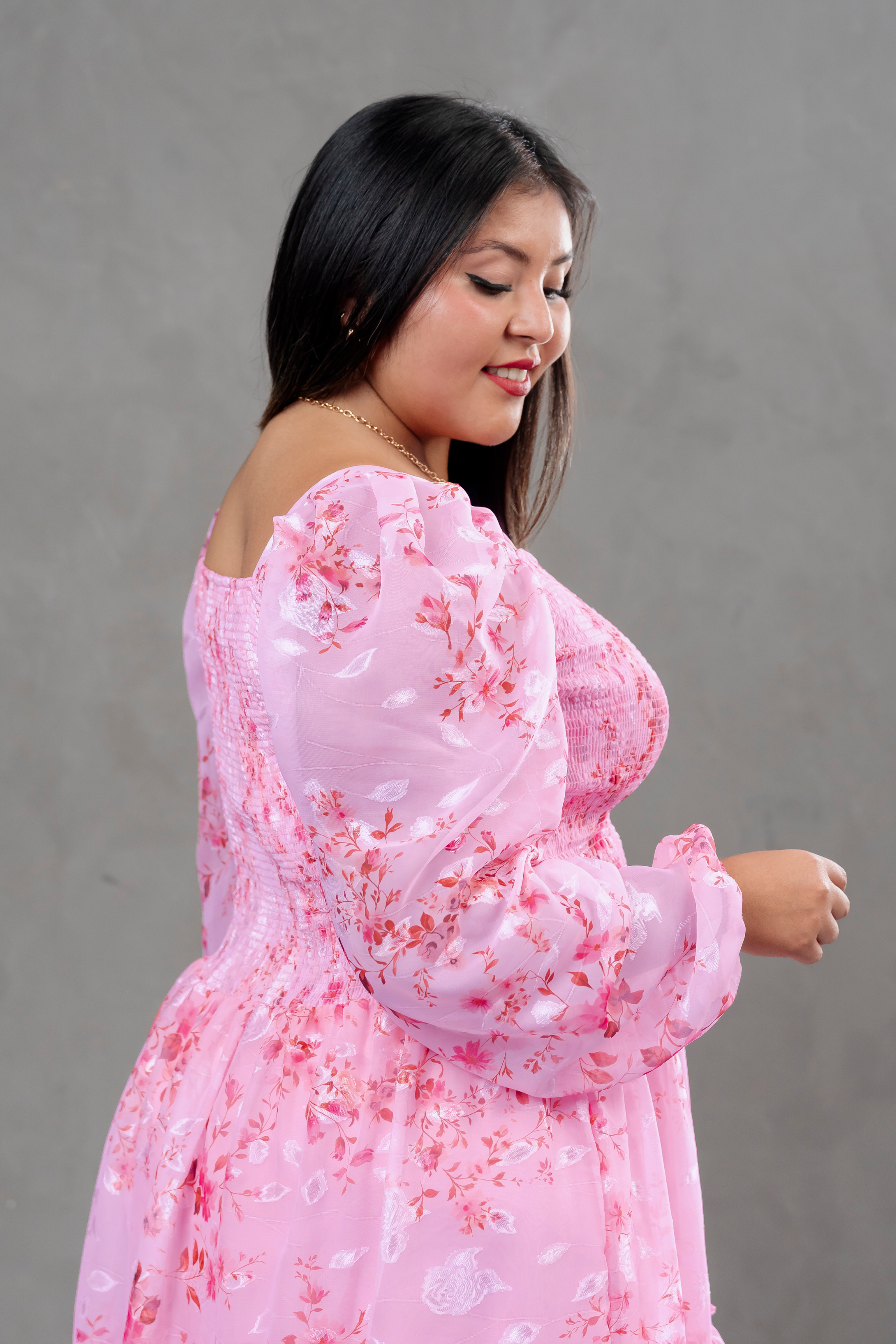 Vestido de gasa Amelia manga larga