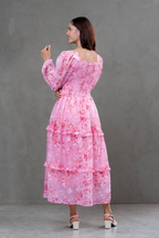 Vestido de gasa Amelia manga larga