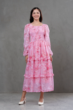 Vestido de gasa Amelia manga larga