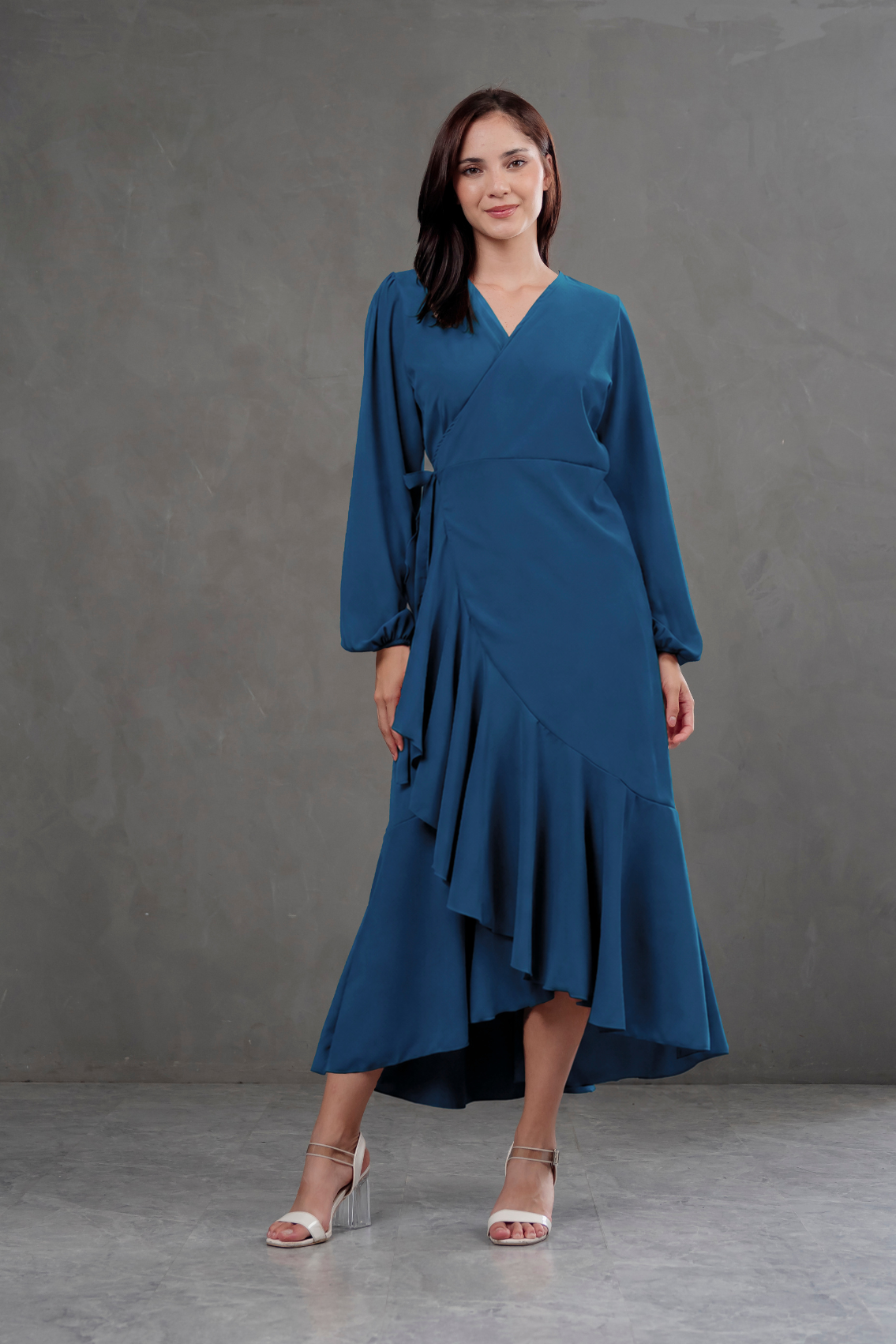 Vestido Envolvente Valentina manga larga