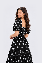 Maxivestido Gabriela Polka Dots Negro