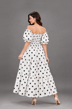 Maxivestido Gabriela Polka Dots Blanco