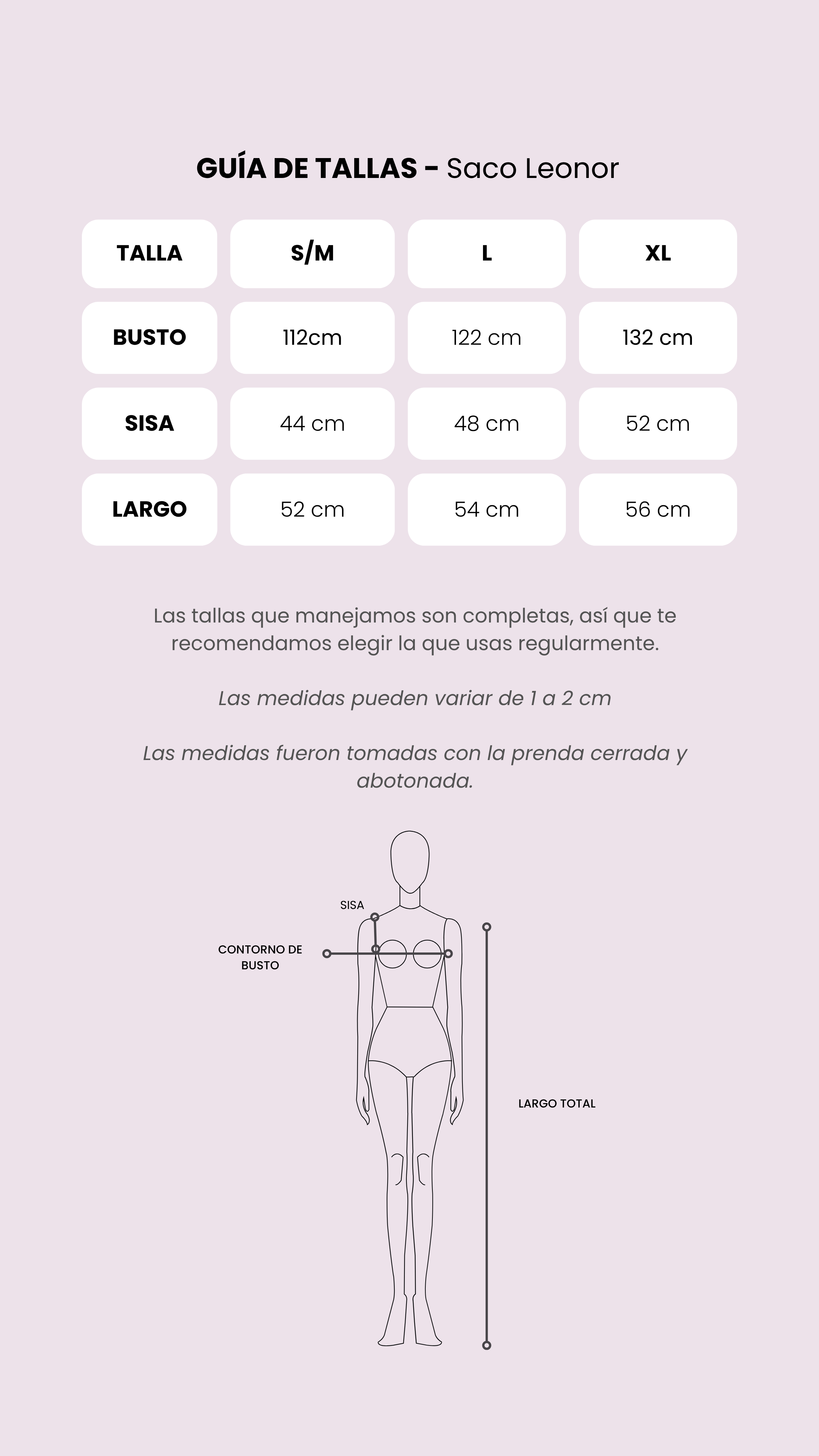 Tabla de medidas