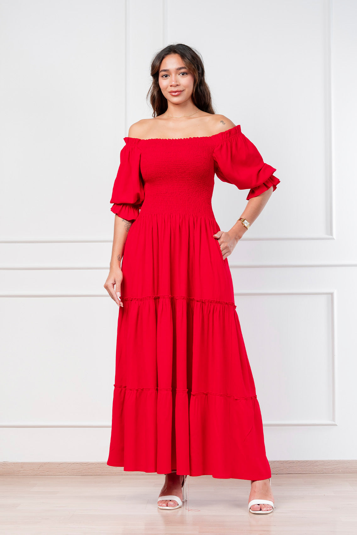 Maxivestido Off Shoulder amada