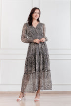 Maxivestido de gasa Amapola Animal Print