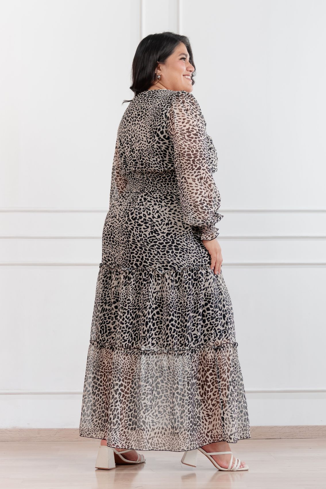 Maxivestido de gasa Amapola Animal Print